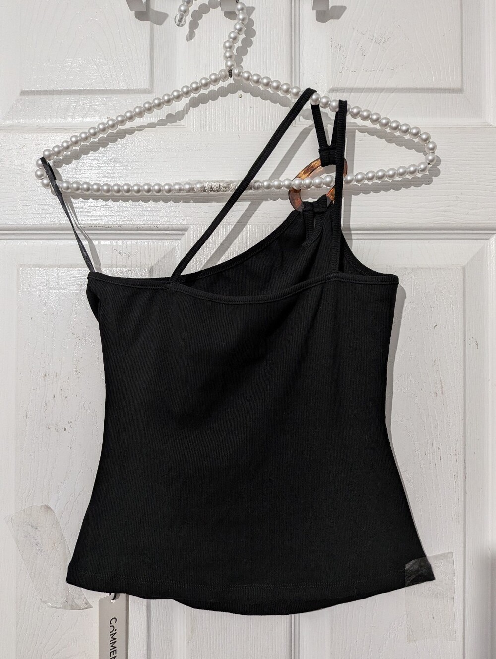 Commense Ring Detail One Shoulder Ribbed Top - Picture 12 of 14